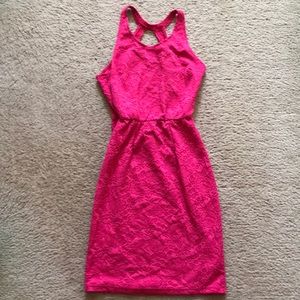 Magenta floral bodycon small dress